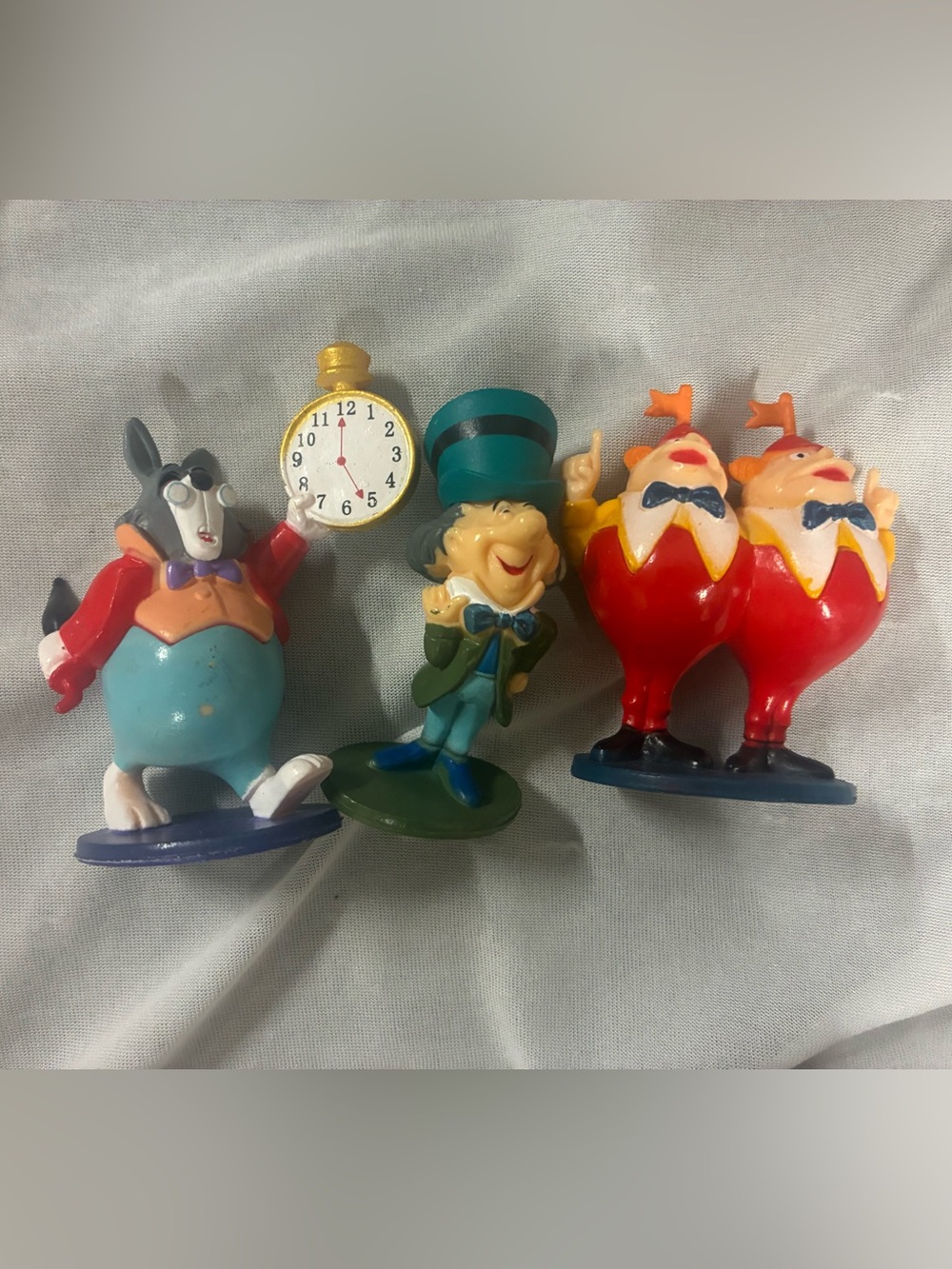 White Rabbit, Mad Hatter, Tweedle Dum & Tweedle Dee Figures Cake Toppers